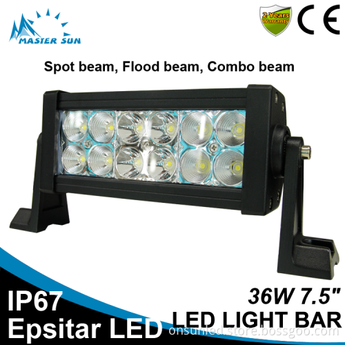 Waterproof 7.5inch 36w led tractor work light car led light bar off road led light bar